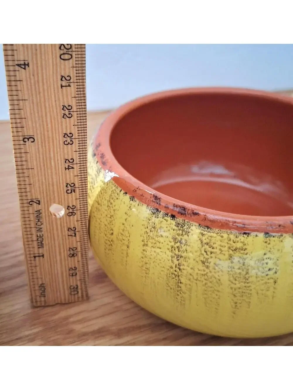De Silva VTG Yellow Glazed Terracotta Handled Bowls - Made in Italy - 3 Set